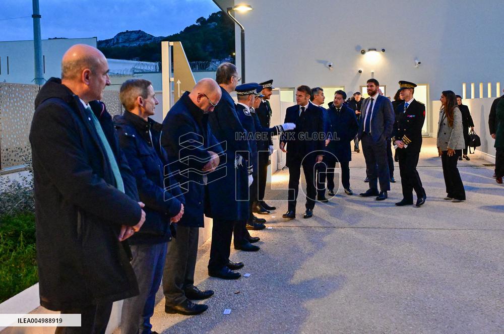 President Macron Inaugurates Baumettes 3 Extension - Marseille