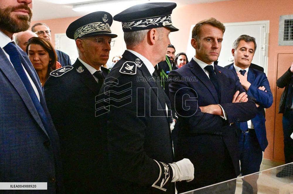 President Macron Inaugurates Baumettes 3 Extension - Marseille