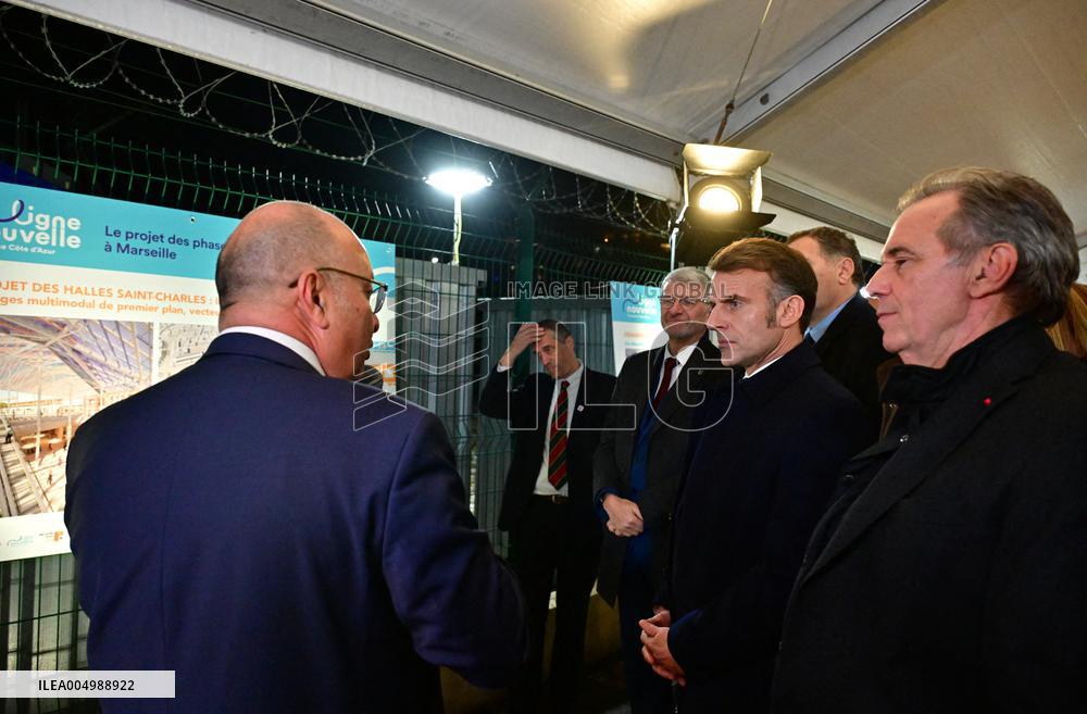 President Macron Visits Expansion Marseille Saint-Charles Site - Marseille