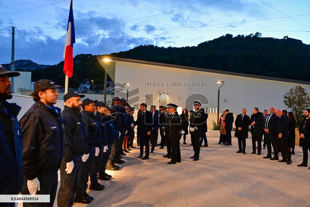 President Macron Inaugurates Baumettes 3 Extension - Marseille