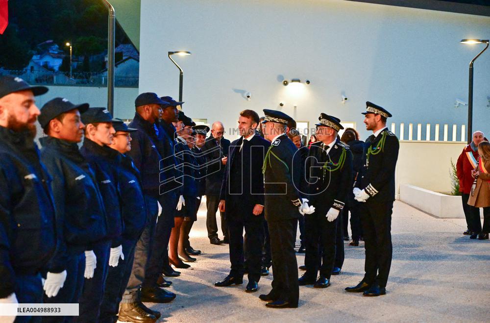 President Macron Inaugurates Baumettes 3 Extension - Marseille