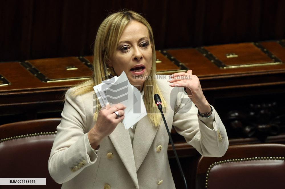 Prime Minister Meloni Addresses Chamber of Deputies - Rome