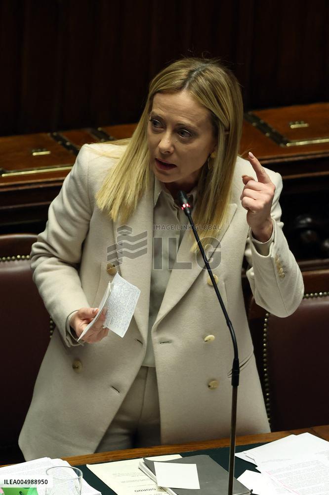 Prime Minister Meloni Addresses Chamber of Deputies - Rome