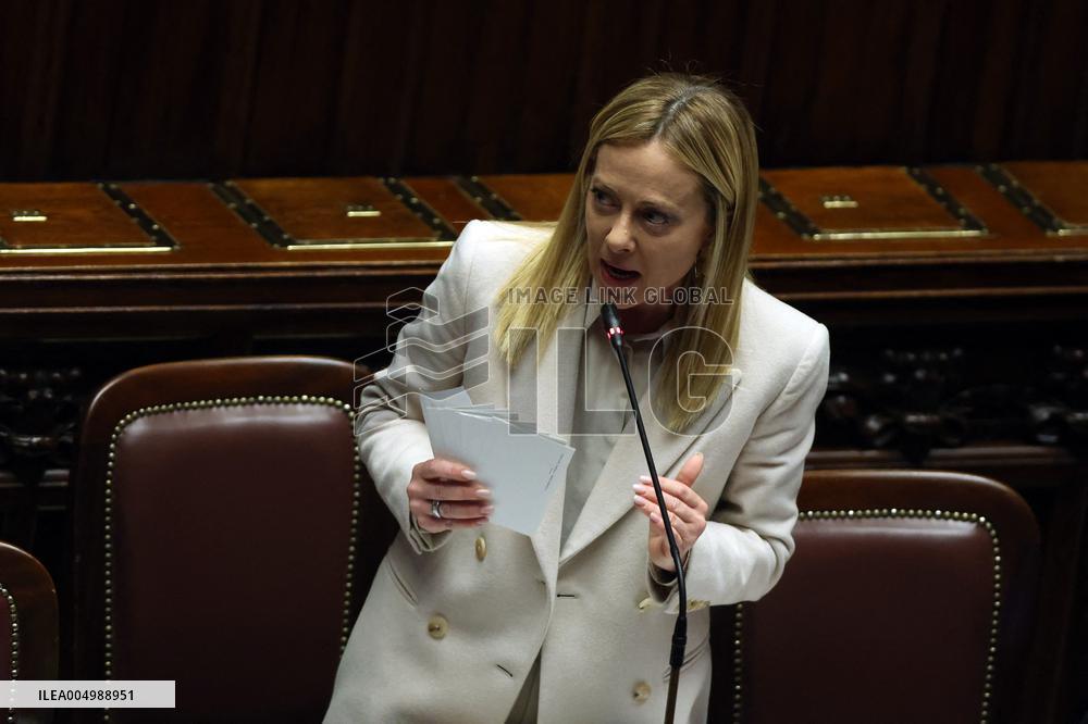 Prime Minister Meloni Addresses Chamber of Deputies - Rome