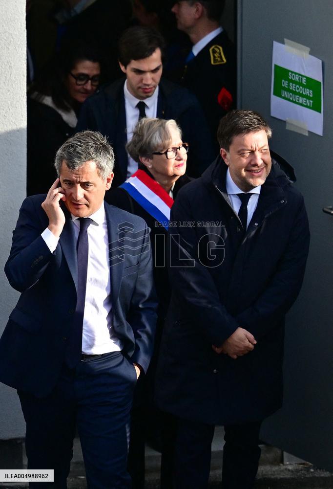 French President Macron Inaugurates Police Station In Marseille - France
