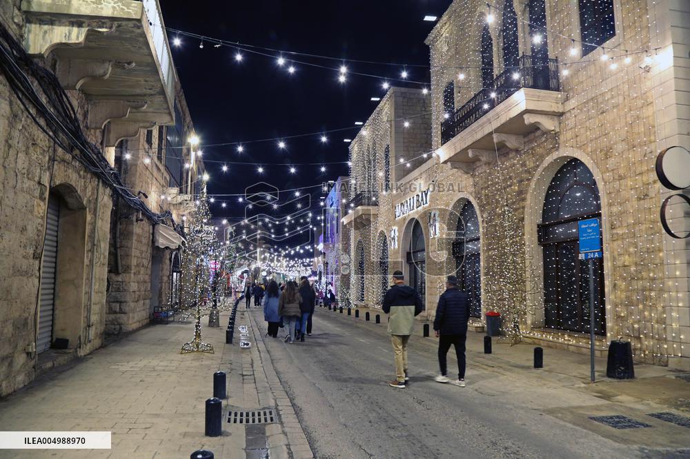 Christmas Decorations Light up The Streers of Jounieh - Lebanon