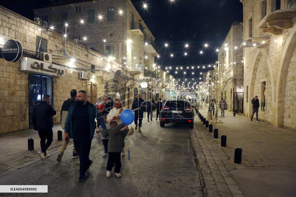 Christmas Decorations Light up The Streers of Jounieh - Lebanon