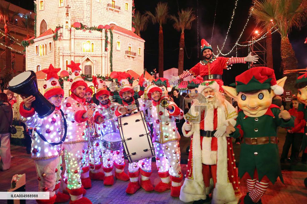 Christmas Decorations Light up The Streers of Jounieh - Lebanon
