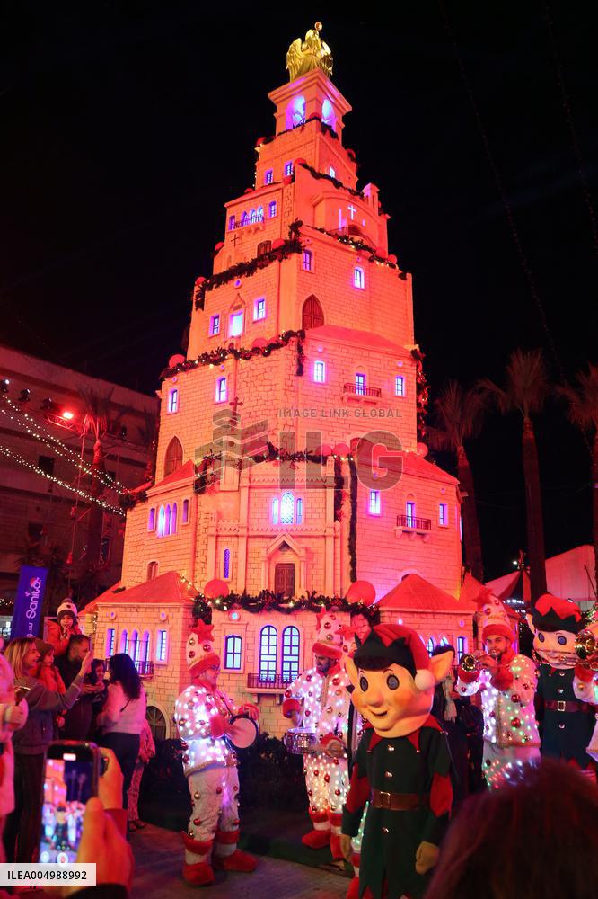 Christmas Decorations Light up The Streers of Jounieh - Lebanon