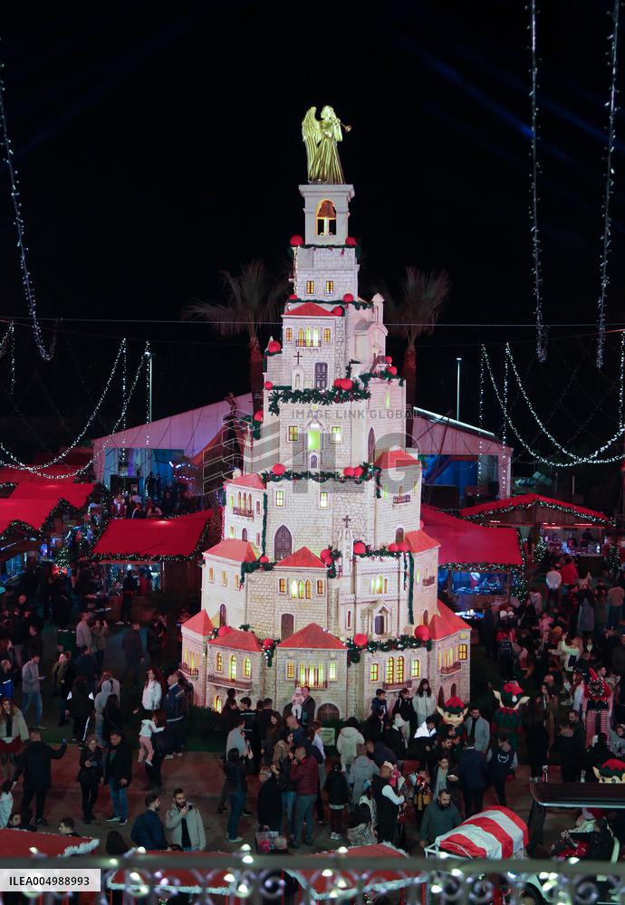 Christmas Decorations Light up The Streers of Jounieh - Lebanon