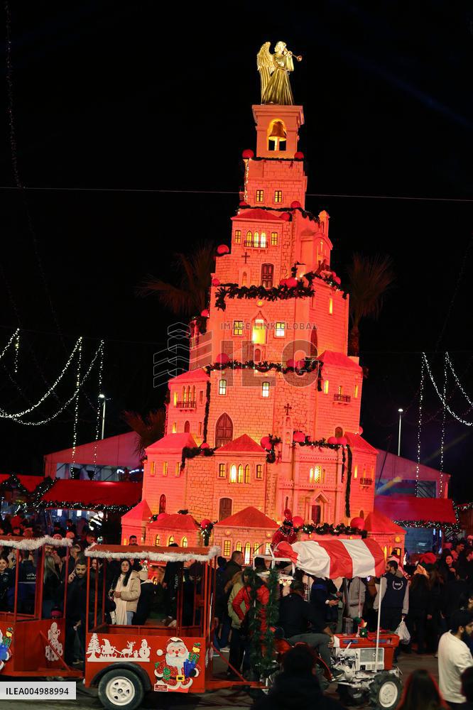 Christmas Decorations Light up The Streers of Jounieh - Lebanon