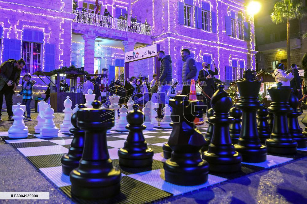 Christmas Decorations Light up The Streers of Jounieh - Lebanon