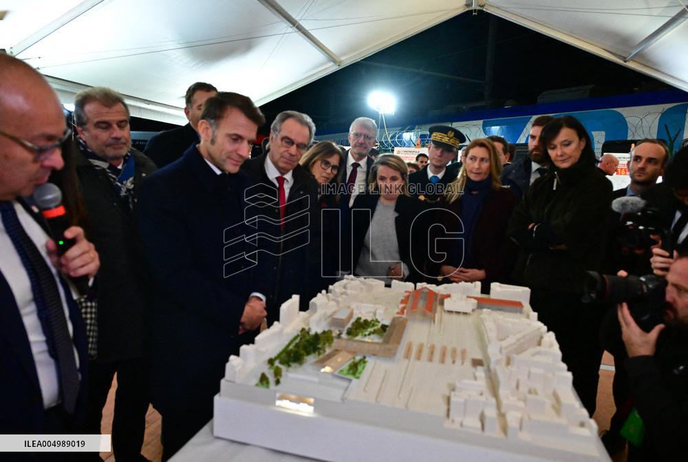 President Macron Visits Expansion Marseille Saint-Charles Site - Marseille