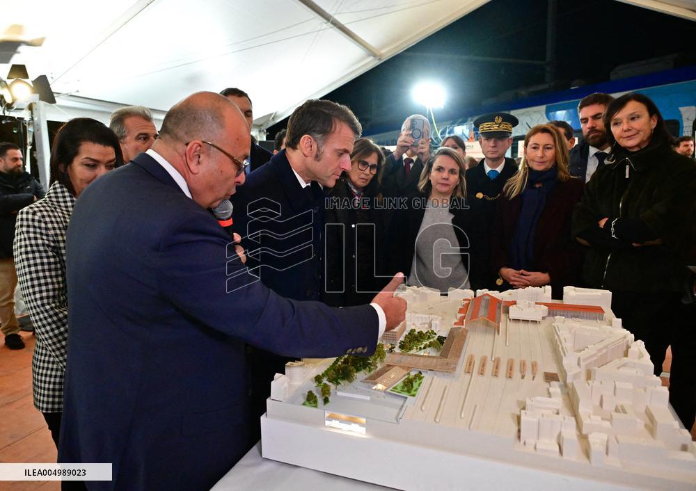 President Macron Visits Expansion Marseille Saint-Charles Site - Marseille