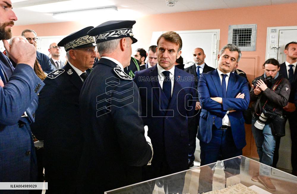 President Macron Inaugurates Baumettes 3 Extension - Marseille