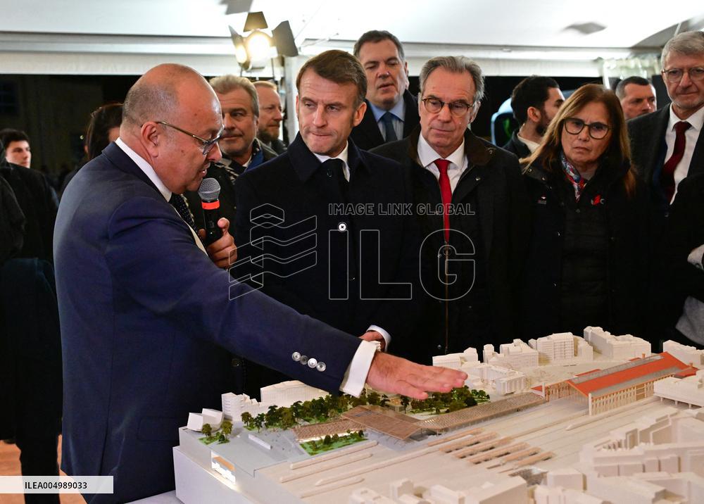 President Macron Visits Expansion Marseille Saint-Charles Site - Marseille