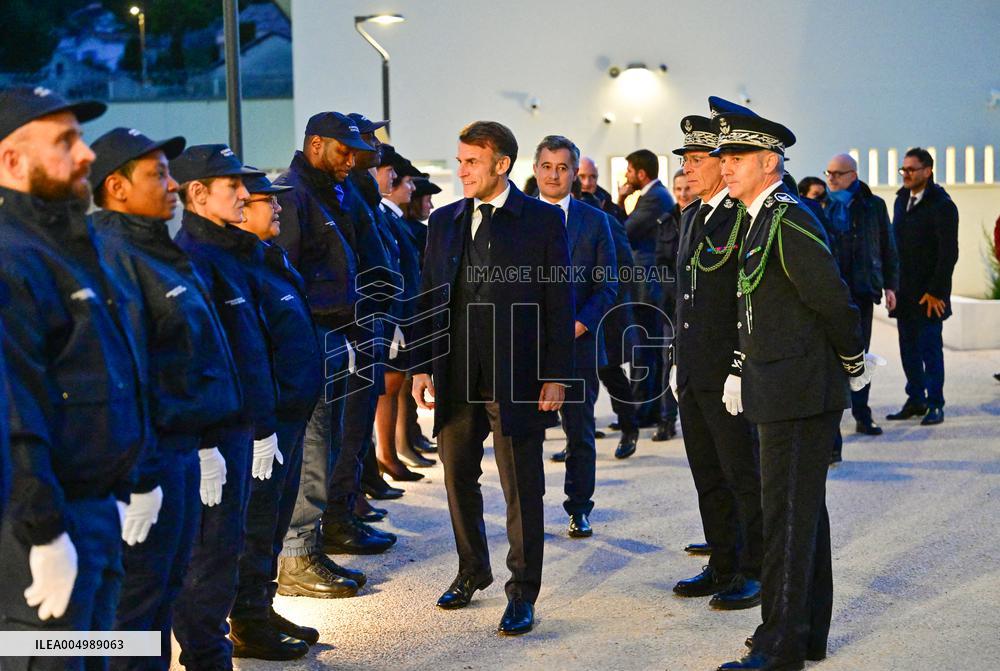 President Macron Inaugurates Baumettes 3 Extension - Marseille