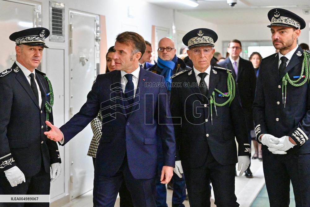 President Macron Inaugurates Baumettes 3 Extension - Marseille