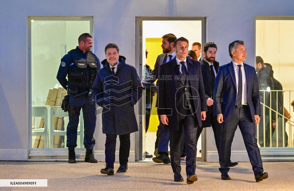 President Macron Inaugurates Baumettes 3 Extension - Marseille