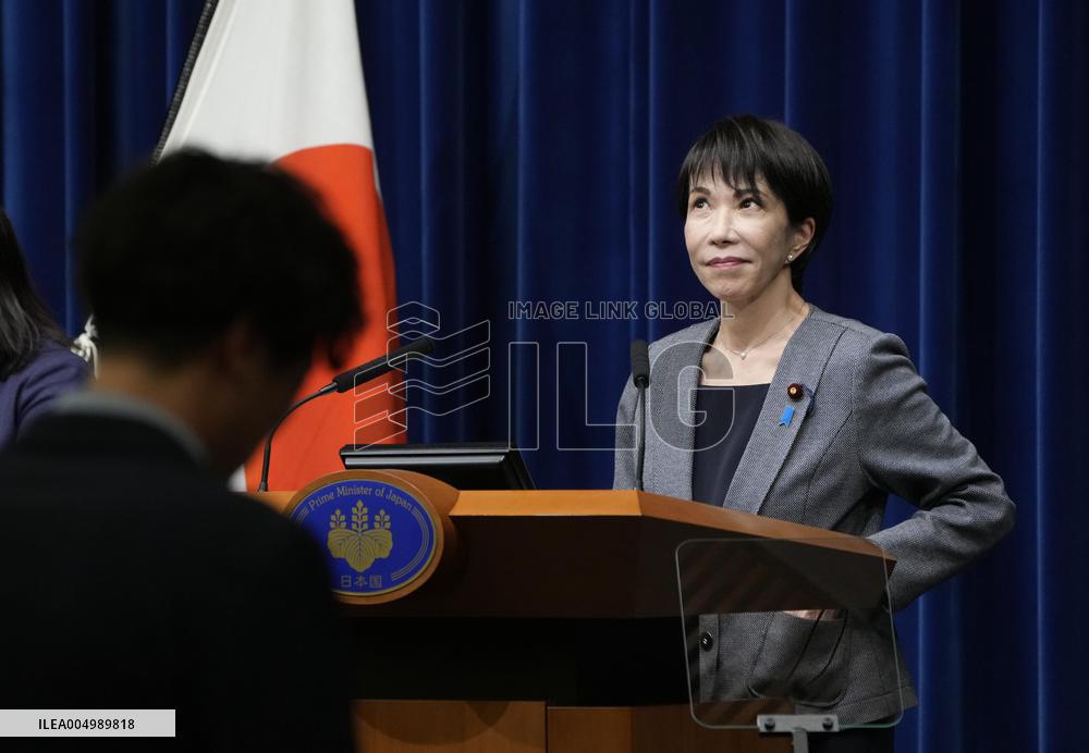 PM Takaichi meets press after parliamentary session ends