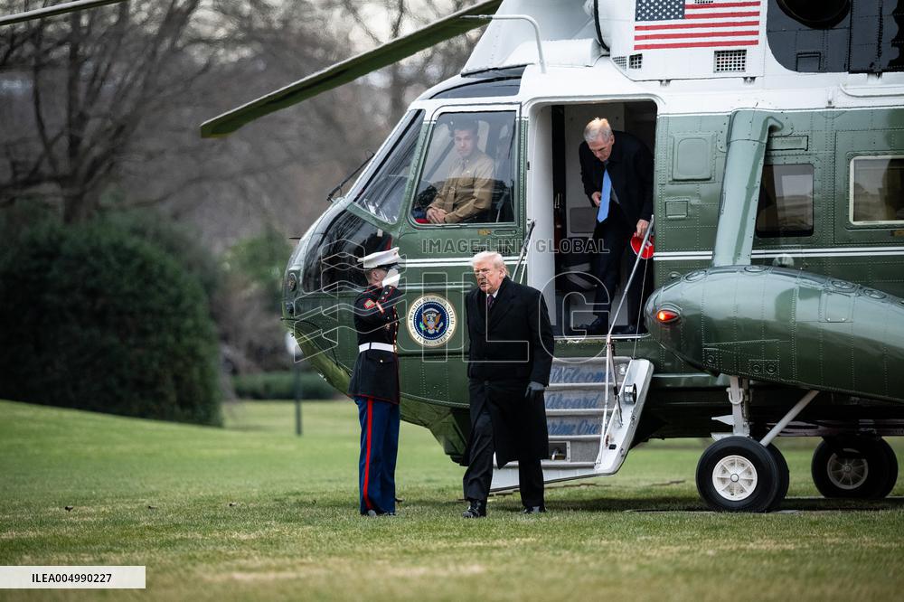 President Donald Trump on the South Lawn of the White House - DC