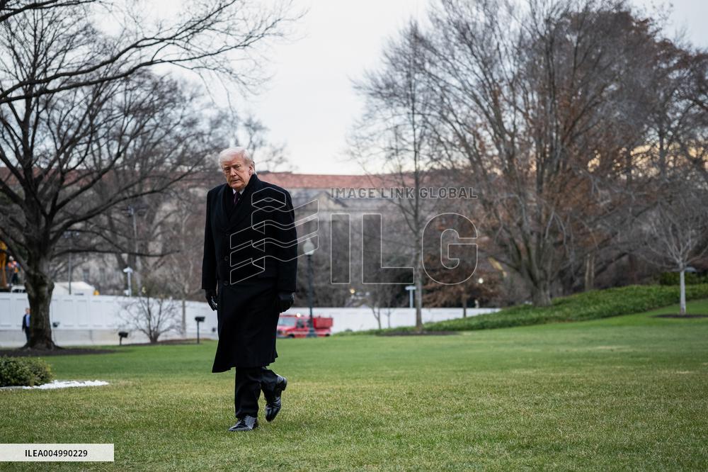 President Donald Trump on the South Lawn of the White House - DC