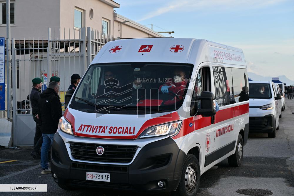 Emergency Rescue Ship Arrives In Port - Naples