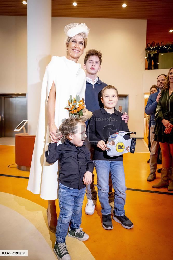 Queen Maxima Meets Children Before Signing Partnership - Utrecht