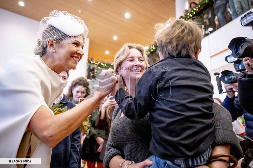 Queen Maxima Meets Children Before Signing Partnership - Utrecht