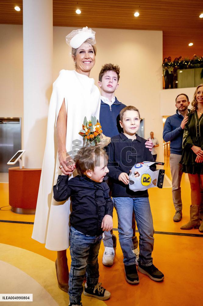 Queen Maxima Meets Children Before Signing Partnership - Utrecht