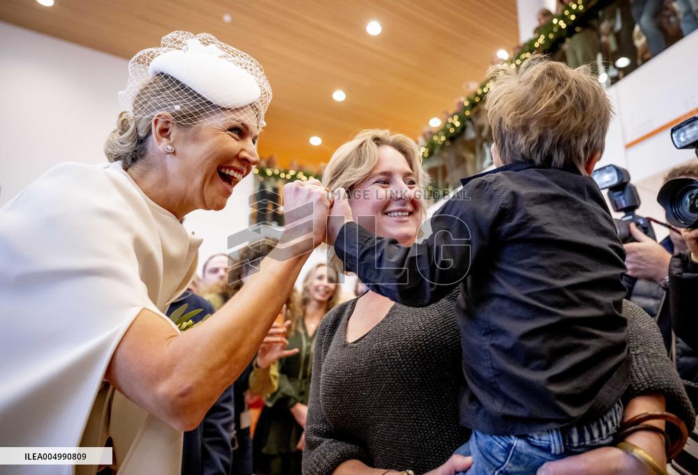 Queen Maxima Meets Children Before Signing Partnership - Utrecht
