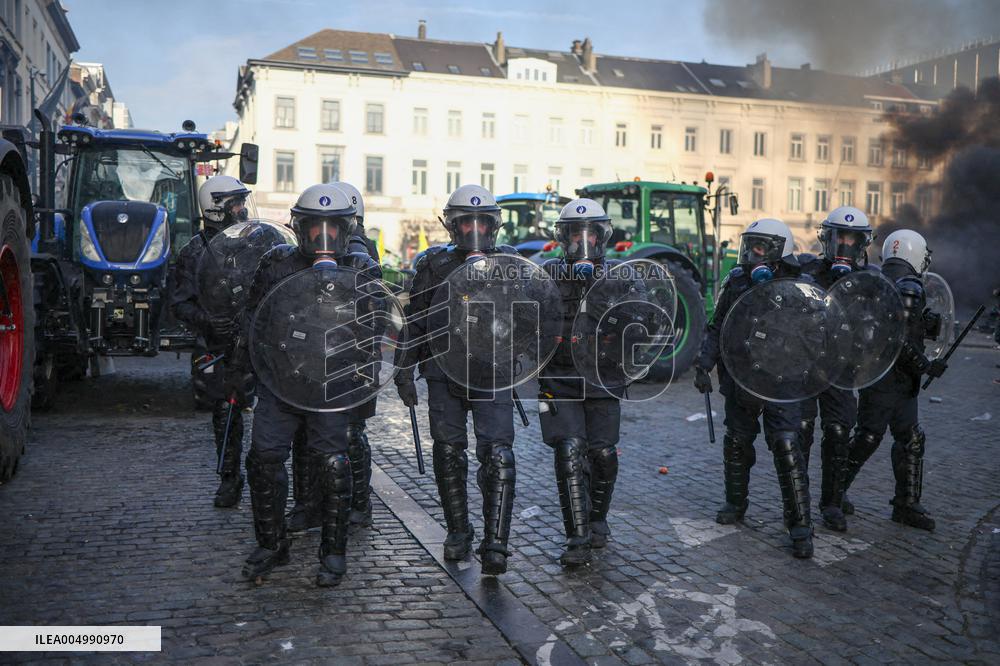 Farmers Protest Ahead Of EU Summit - Brussels