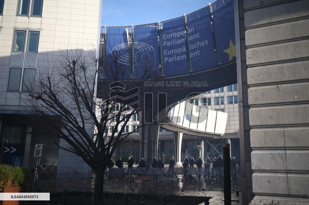Farmers Protest Ahead Of EU Summit - Brussels