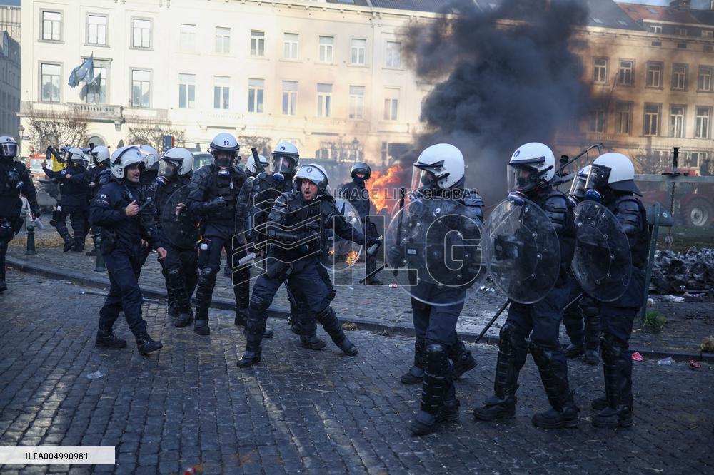 Farmers Protest Ahead Of EU Summit - Brussels
