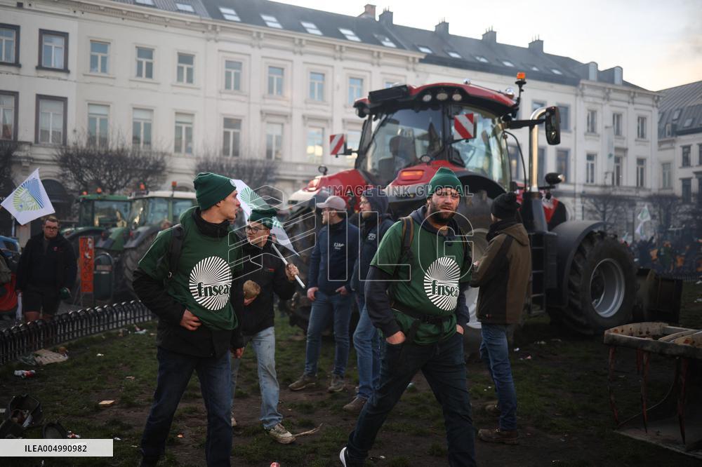 Farmers Protest Ahead Of EU Summit - Brussels