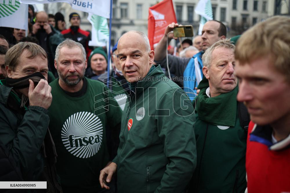 Farmers Protest Ahead Of EU Summit - Brussels