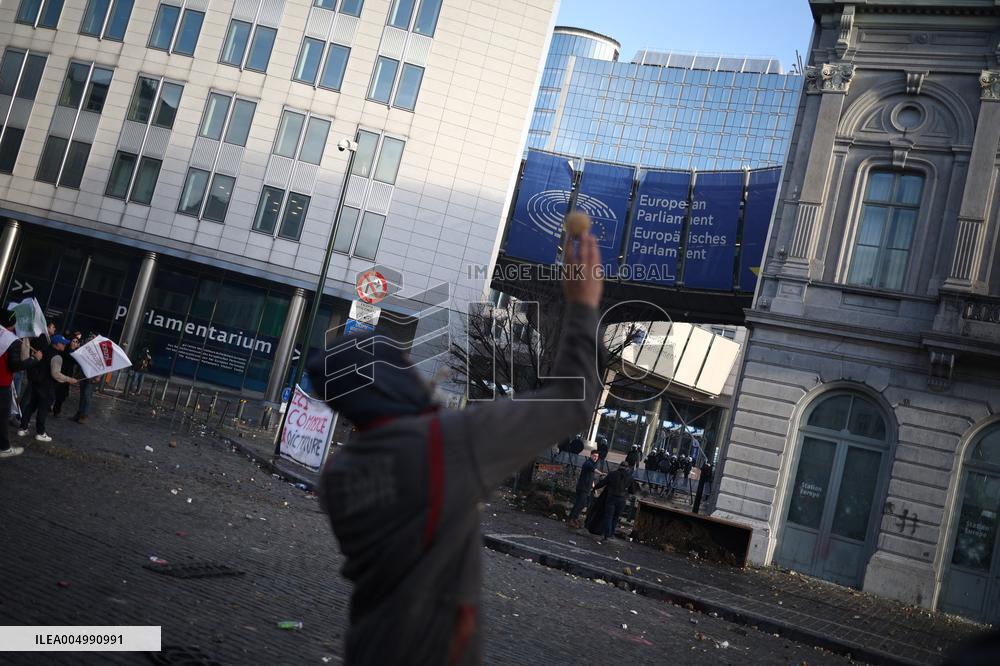 Farmers Protest Ahead Of EU Summit - Brussels