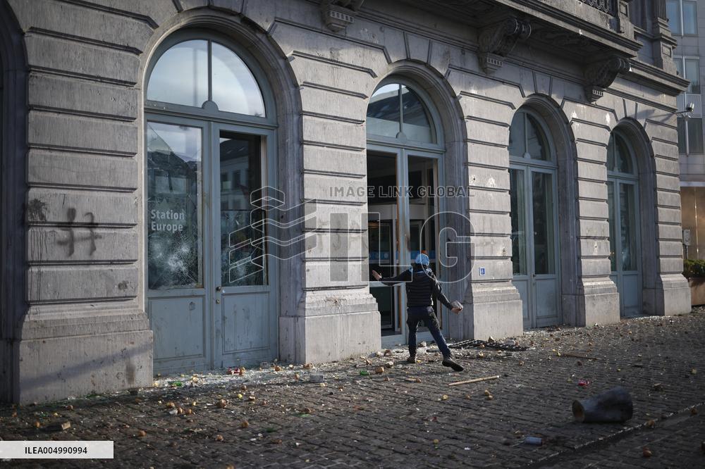 Farmers Protest Ahead Of EU Summit - Brussels