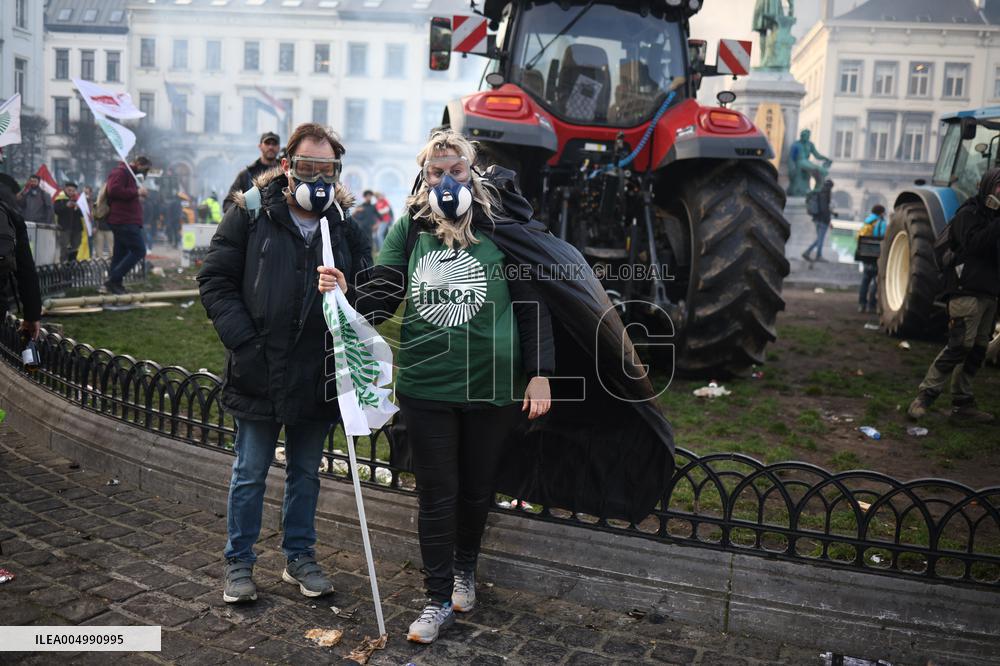 Farmers Protest Ahead Of EU Summit - Brussels