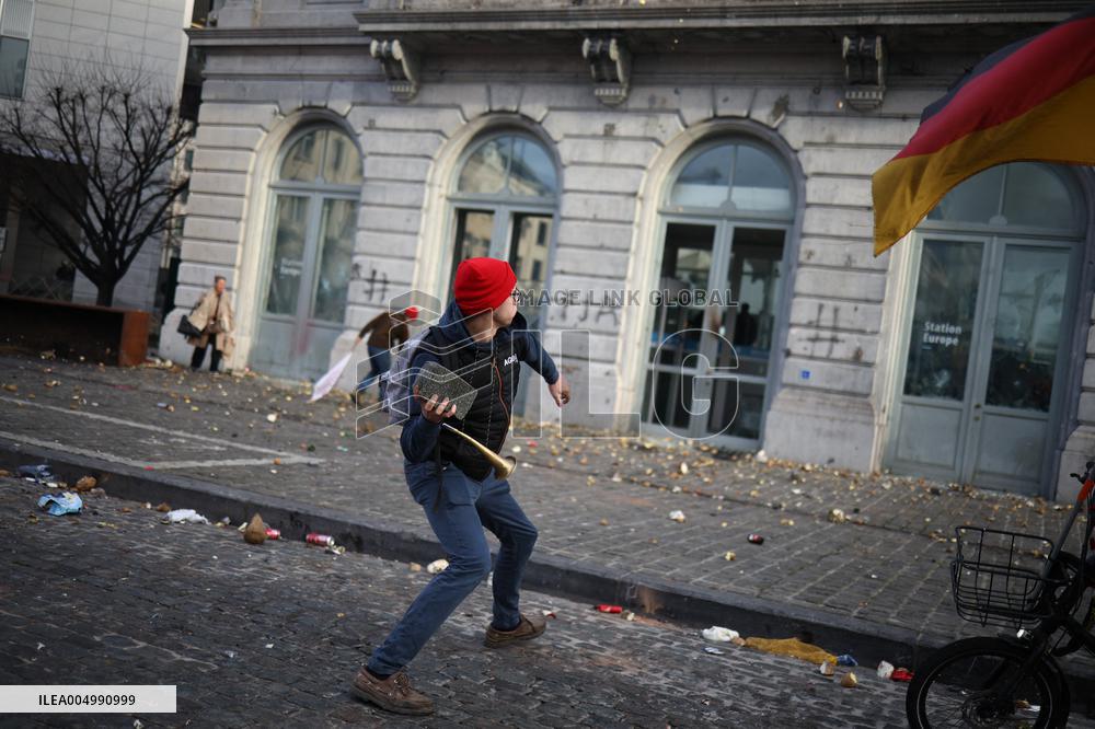 Farmers Protest Ahead Of EU Summit - Brussels