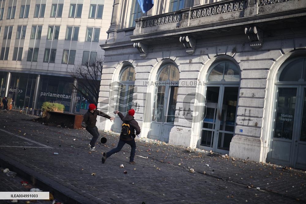 Farmers Protest Ahead Of EU Summit - Brussels