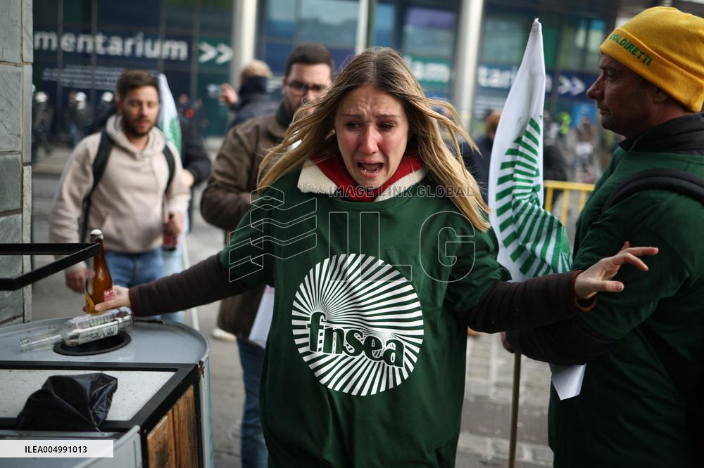 Farmers Protest Ahead Of EU Summit - Brussels