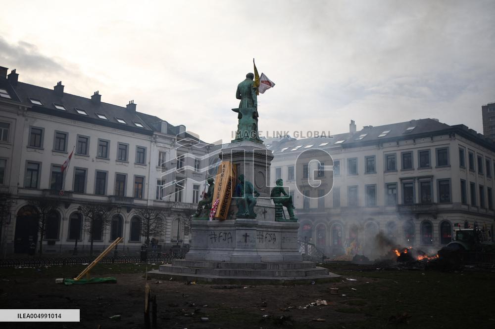 Farmers Protest Ahead Of EU Summit - Brussels