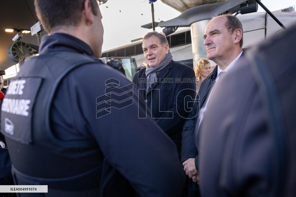 Visit of the Minister of Transport and the President of the SNCF at the Gare de Lyon - Paris AJ