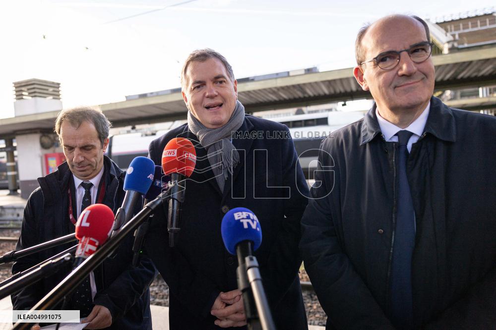 Visit of the Minister of Transport and the President of the SNCF at the Gare de Lyon - Paris AJ