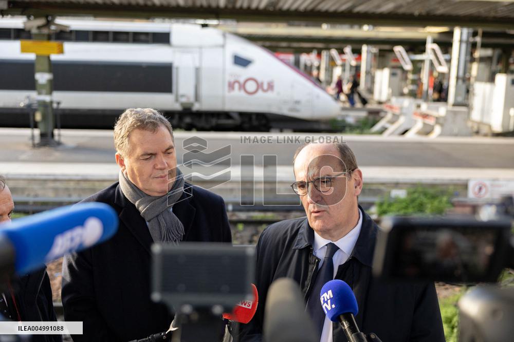 Visit of the Minister of Transport and the President of the SNCF at the Gare de Lyon - Paris AJ