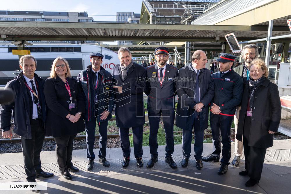 Visit of the Minister of Transport and the President of the SNCF at the Gare de Lyon - Paris AJ