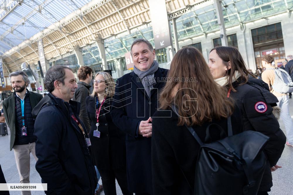 Visit of the Minister of Transport and the President of the SNCF at the Gare de Lyon - Paris AJ