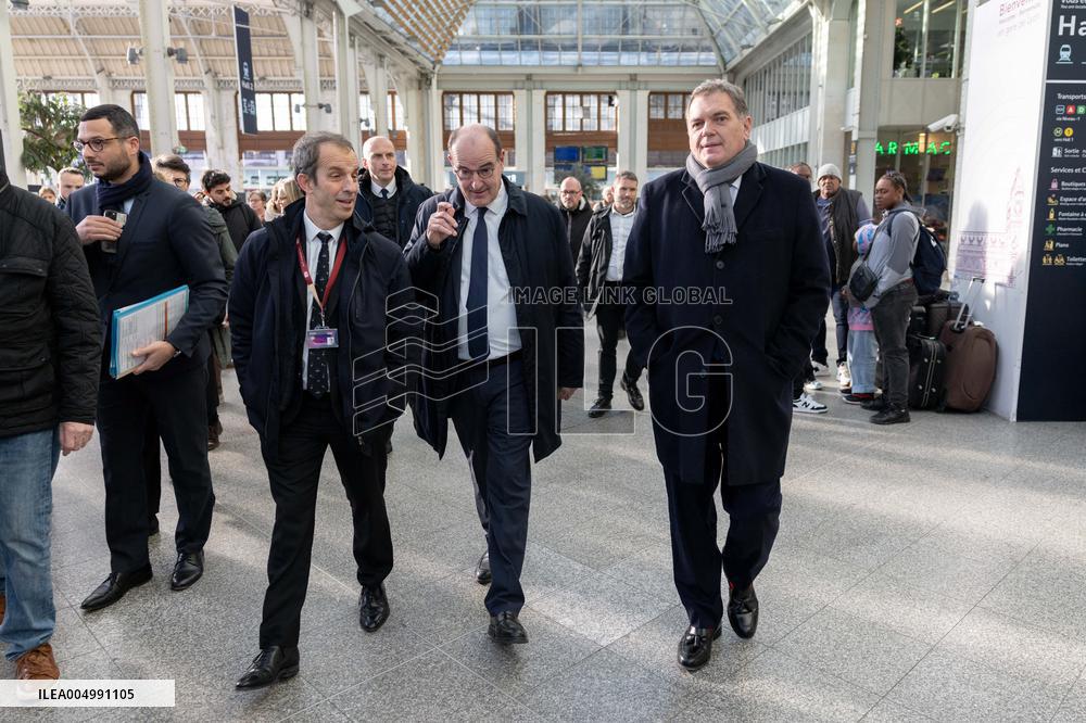 Visit of the Minister of Transport and the President of the SNCF at the Gare de Lyon - Paris AJ