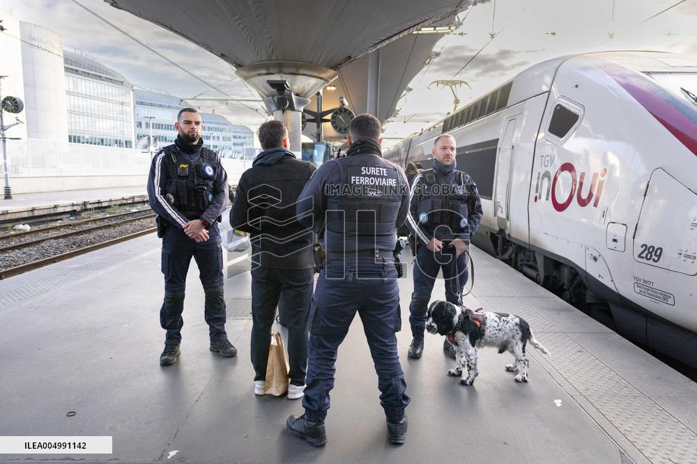 Illustration of the Gare de Lyon during the Christmas holiday departures - Paris AJ